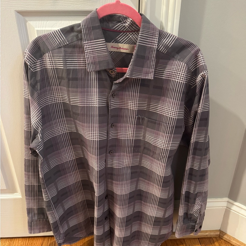 Tommy Bahama Black and White Plaid Men's Shirt